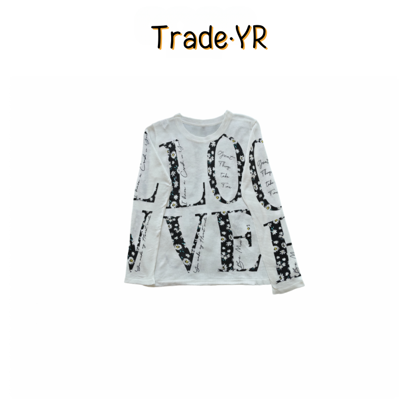 【精纺羊毛】XZ40秋冬爆款圆领3D喷绘LOVE打底衫气质显瘦女士针织衫