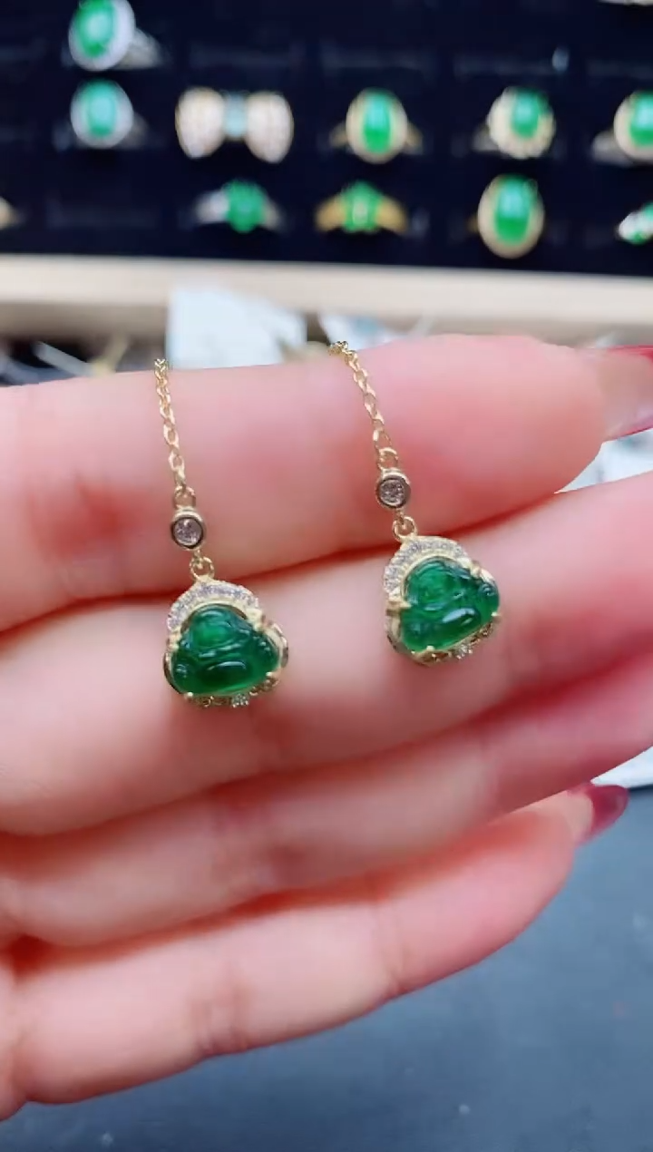 【闪购商品】翡翠耳饰银S925镶嵌321321