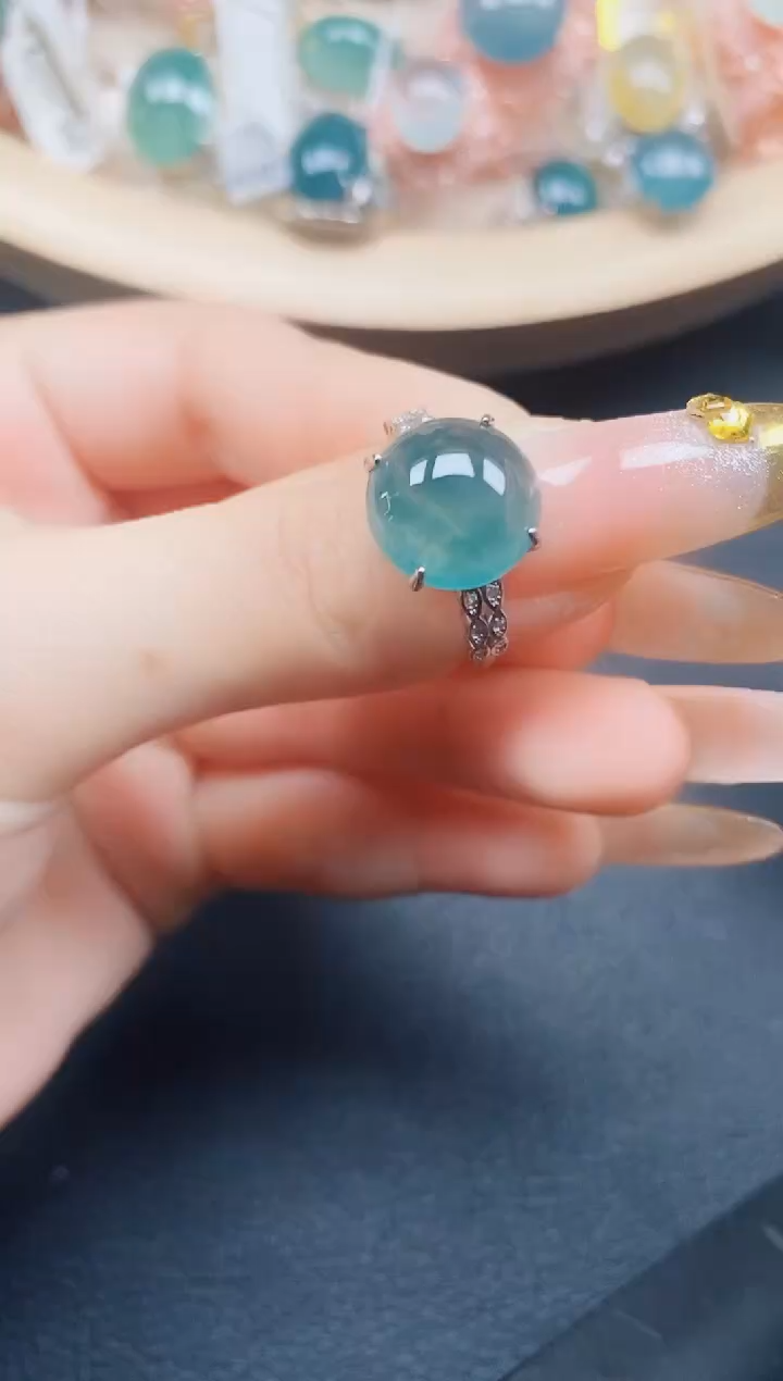 【闪购商品】翡翠戒指银S925镶嵌翡翠