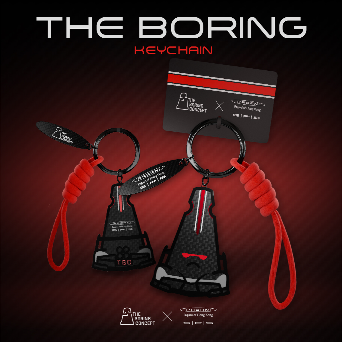 TBC×SPS PAGANI HONGKONG 联名原创设计碳纤维钥匙扣挂件背包挂饰