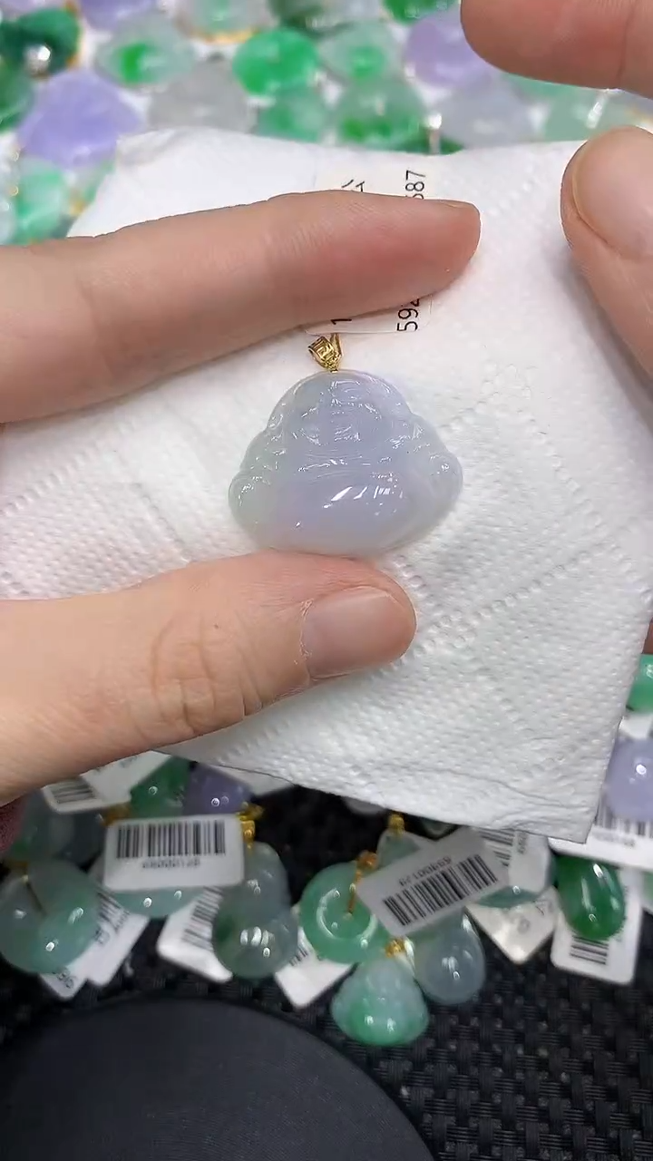 颈饰18K金镶嵌翡翠a货支持复检百元以上9元证书费自理