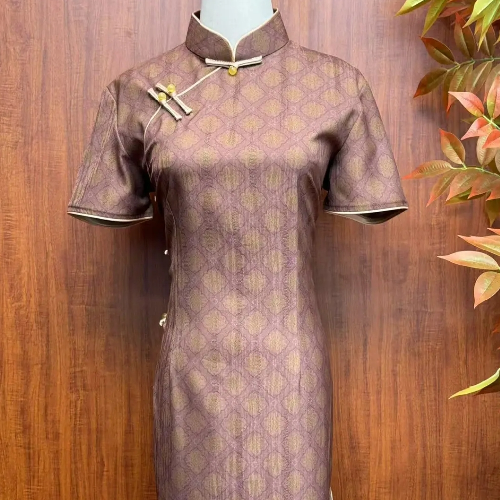 【花圃】2025春夏新款复古修身气质优雅日常长款旗袍