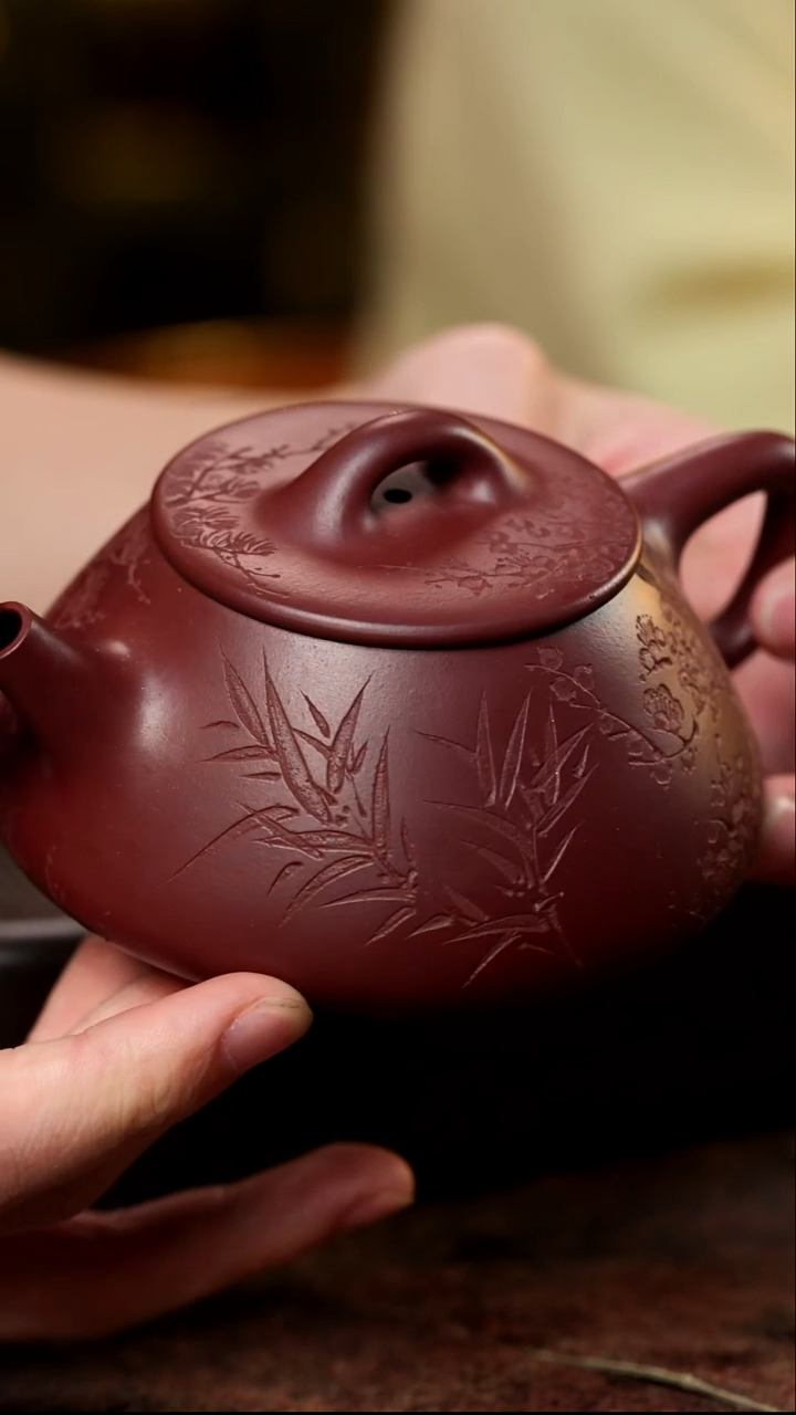 景舟石瓢  松竹梅 龙血砂 220cc