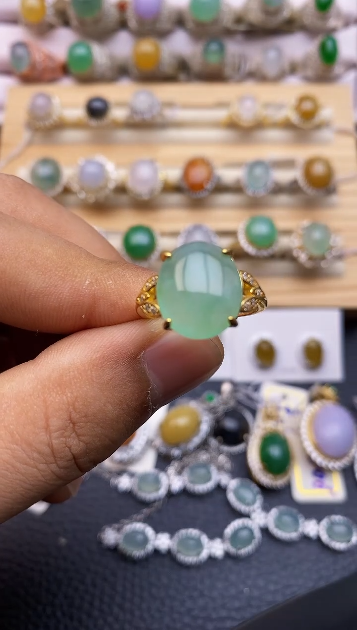 【闪购商品】翡翠戒指银S925镶嵌5645