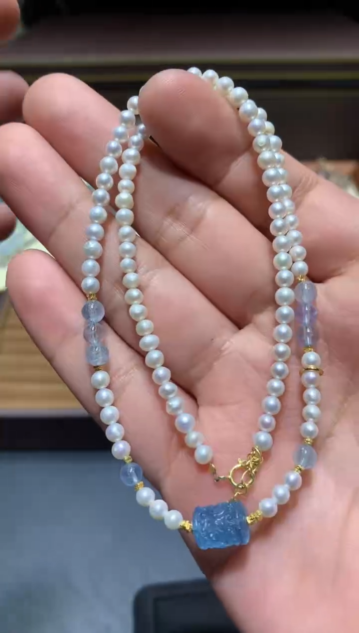 【闪购商品】海蓝宝石颈饰未镶嵌Y83【多样性发其一】