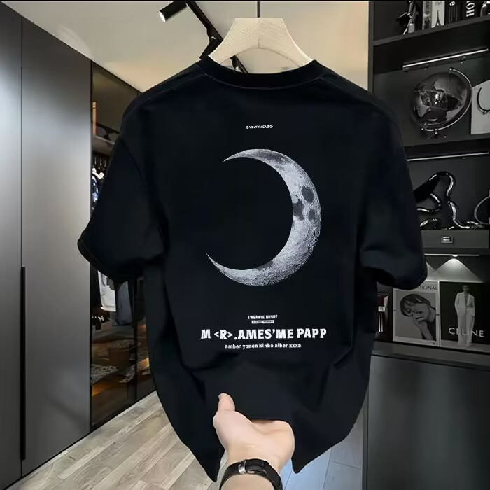 重磅240克t恤网红长袖T恤新款短袖恤男潮牌欧美嘻哈风圆领打底衫