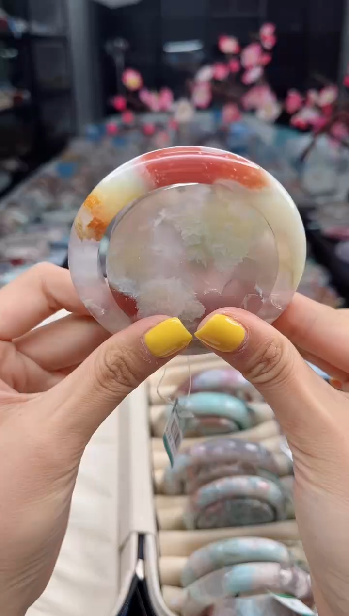 石英质玉未镶嵌手镯55圈口（赠送镯心）S9786