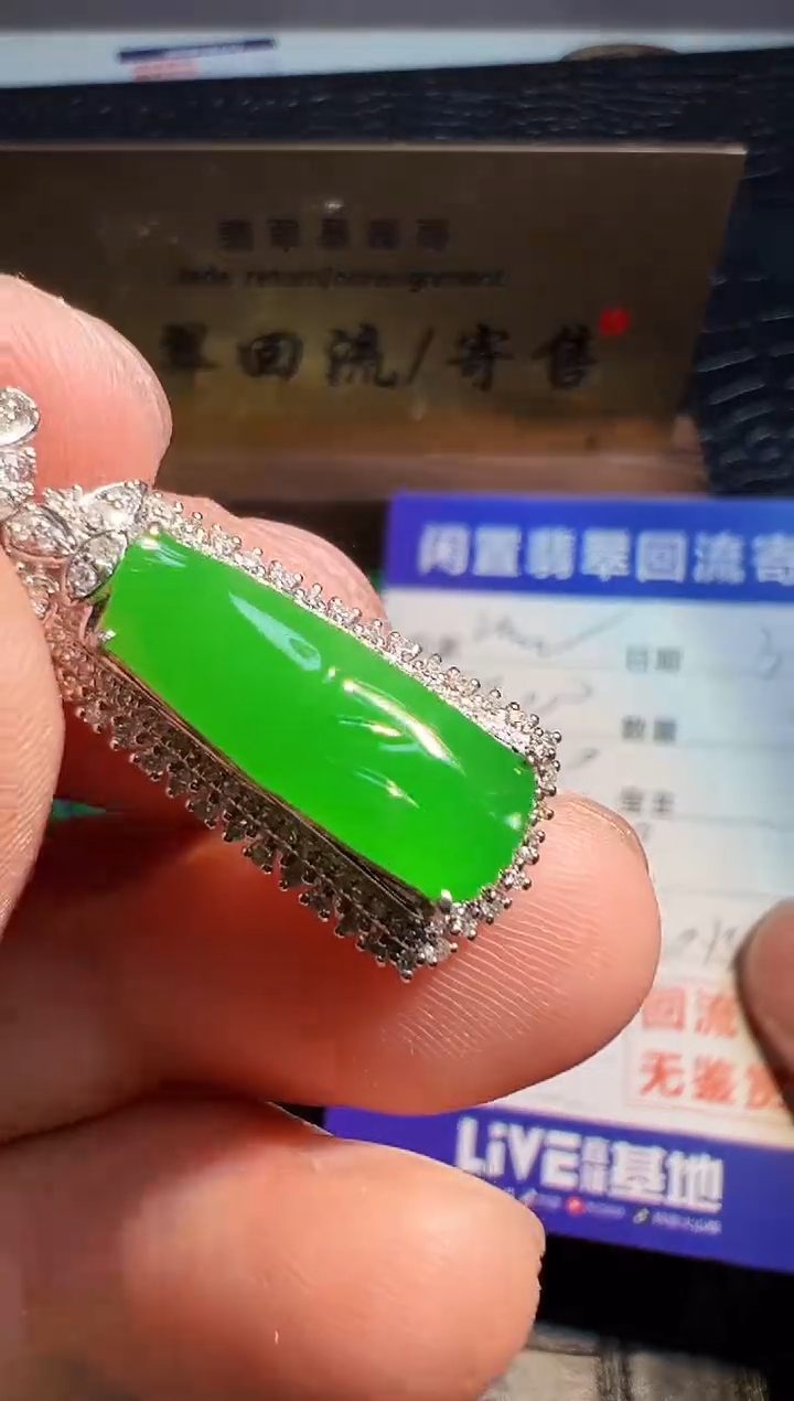 【闪购商品】翡翠颈饰18K金镶嵌翡翠回流