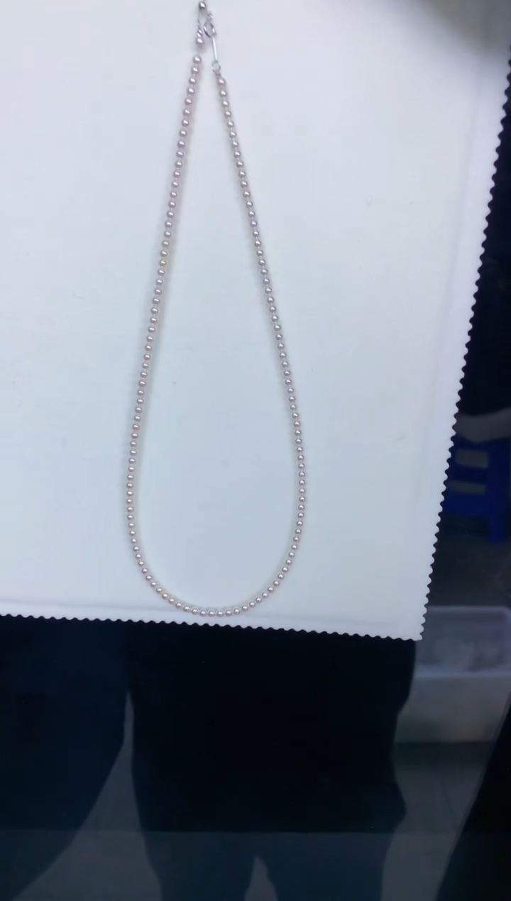 【闪购商品】海水珍珠商品18K金镶嵌3-3.5真多麻色小米链