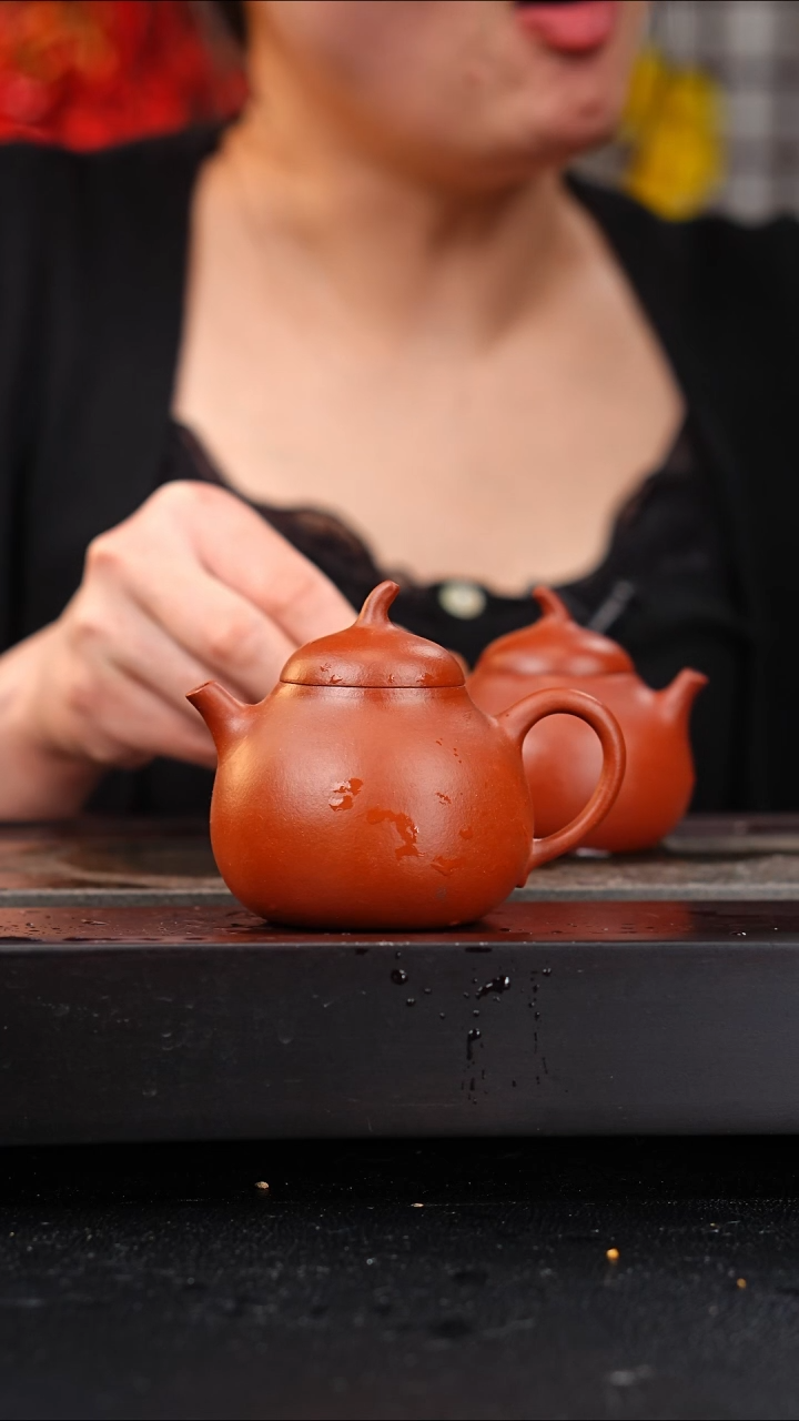 茶壶紫砂全手工小煤窑朱泥茄瓜130cc佳欢