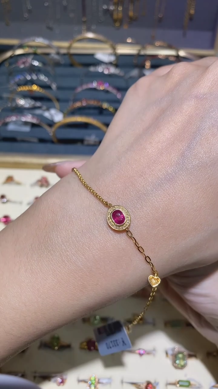 【闪购商品】红宝石手链18K金镶嵌项链