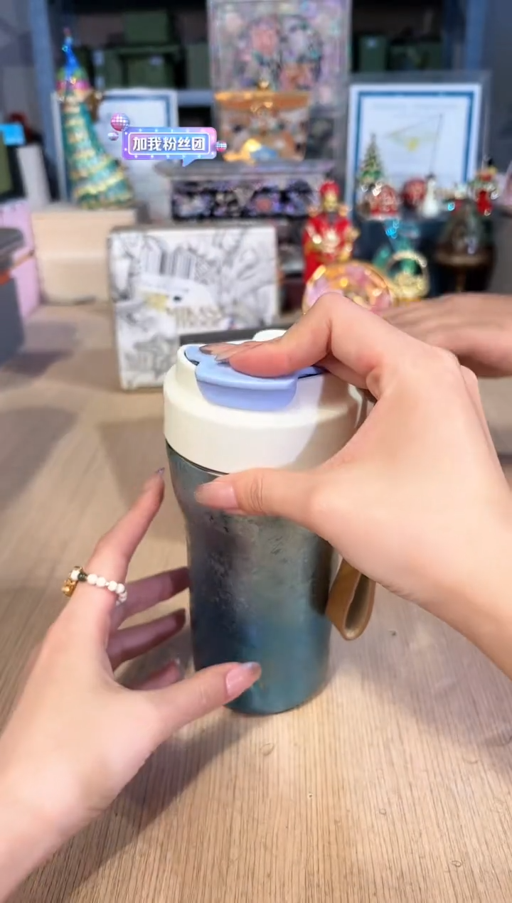 【闪购商品】杯102焕彩吸管咖啡杯（480ml）银河蓝