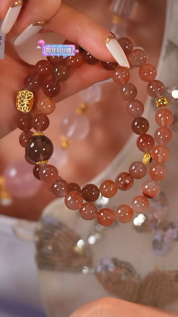 未镶嵌珠宝半成品水晶E2732 狐狐 紫粉兔毛 水晶-双圈