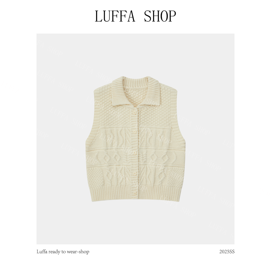 【Luffa shop】“芬兰漫雪”韩版百搭显瘦设计感针织马甲MJ20251108