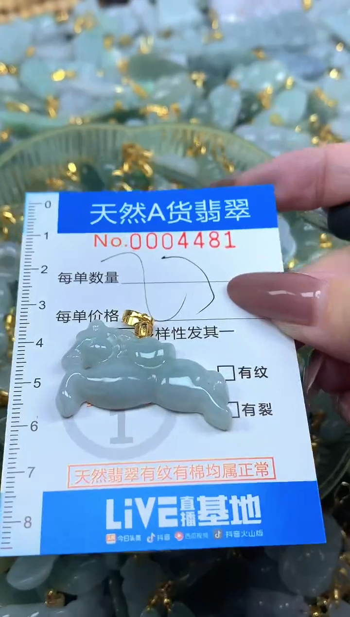 颈饰未镶嵌翡翠净货挂件-4481