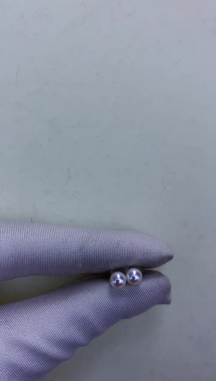 银S925镶嵌DA淡水珍珠素钉5-6MM X106