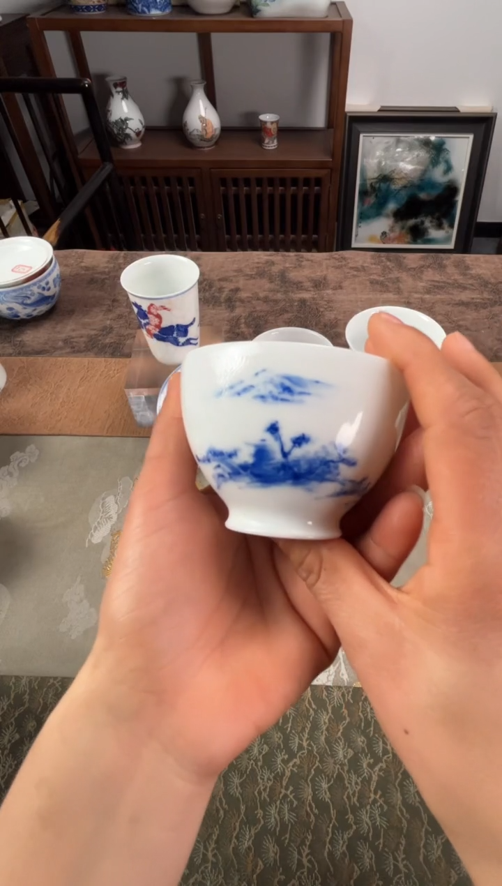 【闪购商品】景德镇文祥窑手工釉下彩陶瓷单杯