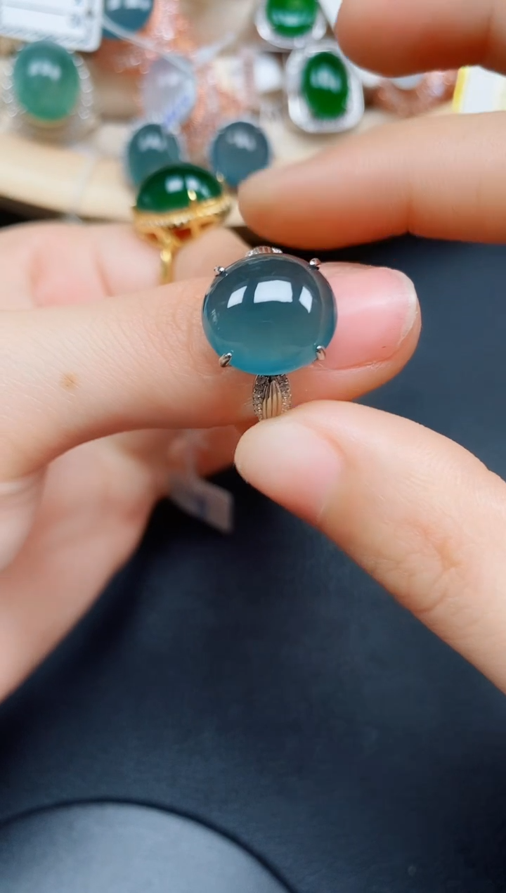 【闪购商品】翡翠戒指银S925镶嵌翡翠