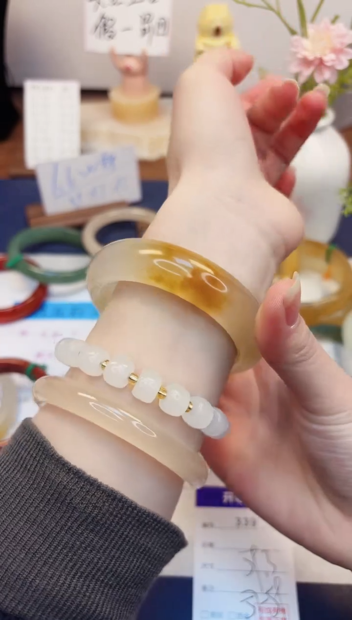 【闪购商品】石英质玉手镯未镶嵌339-财气镯-圈口59