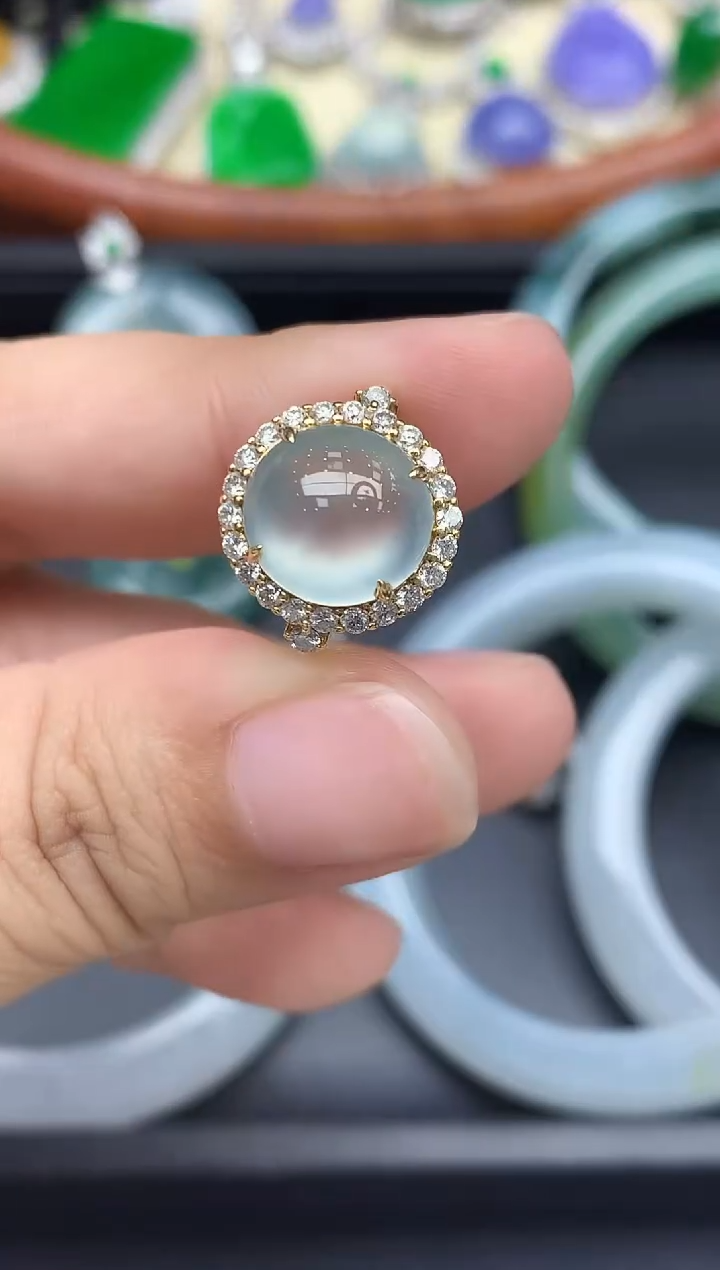 18K金镶嵌戒指翡翠625-中国好珍宝