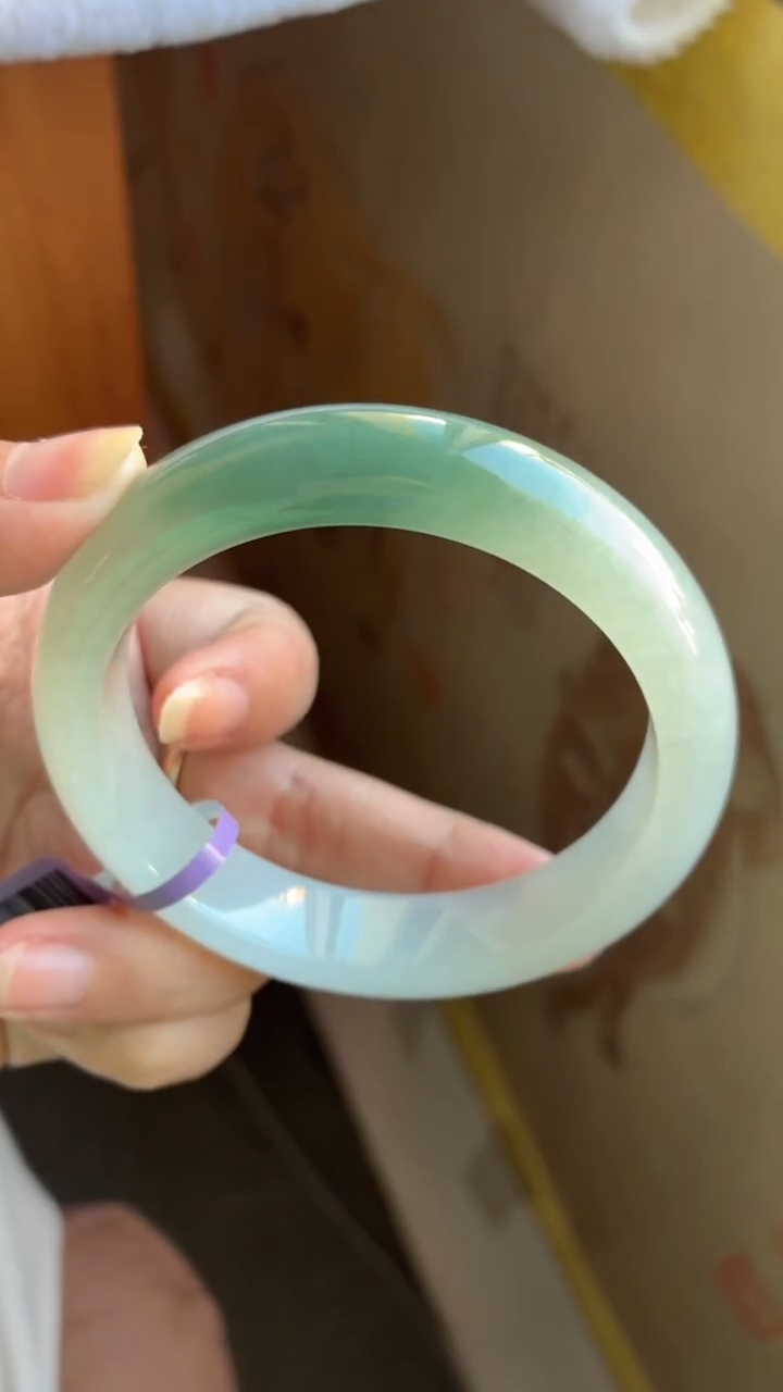 未镶嵌手镯翡翠（闭眼买）老坑宽版冰透胶半山水10号