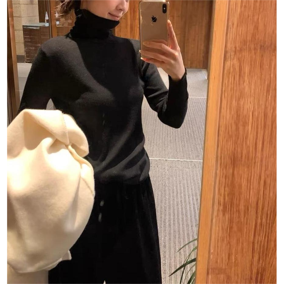 极简风高领针织衫女显瘦气质长袖打底上衣HBZXW918456