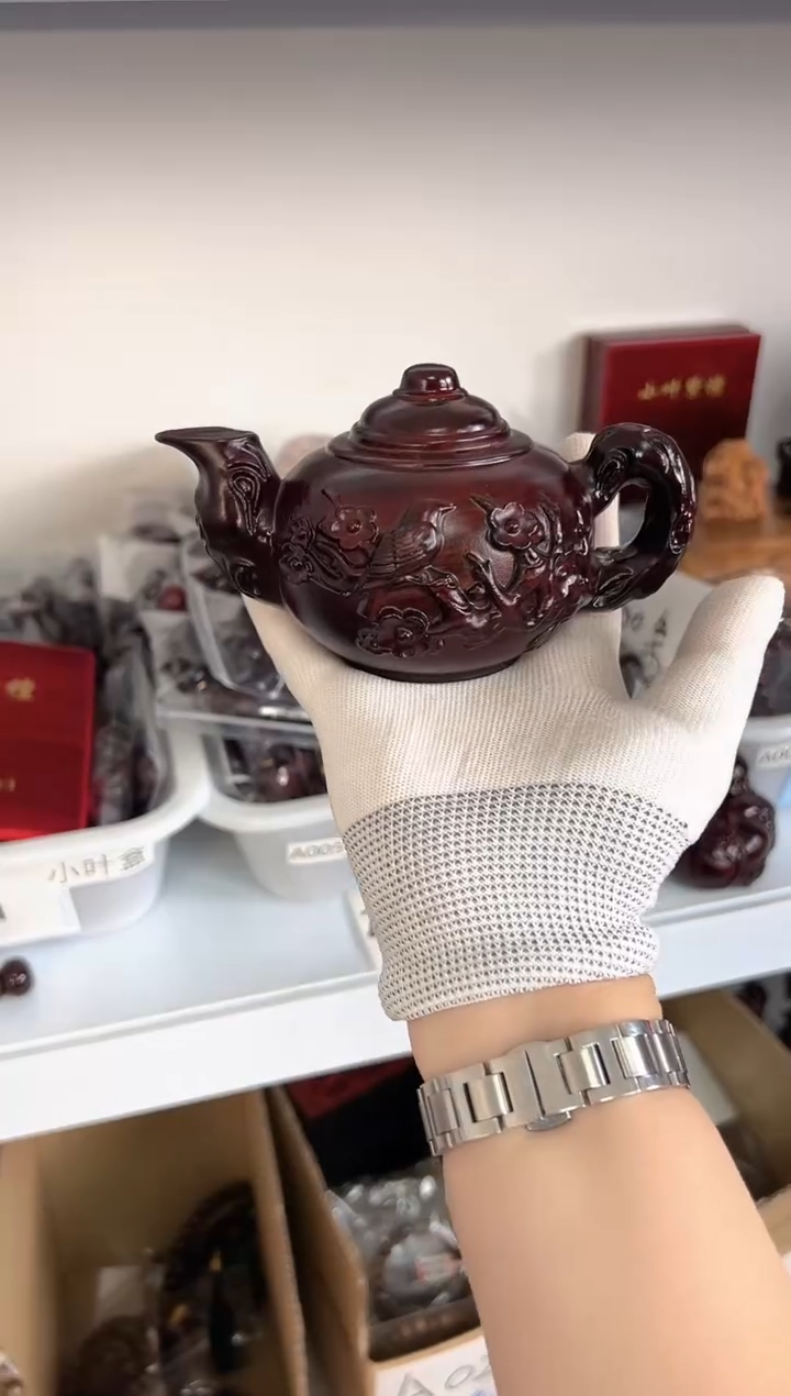 【闪购商品】风车木（黑檀木）黑檀梅花壶