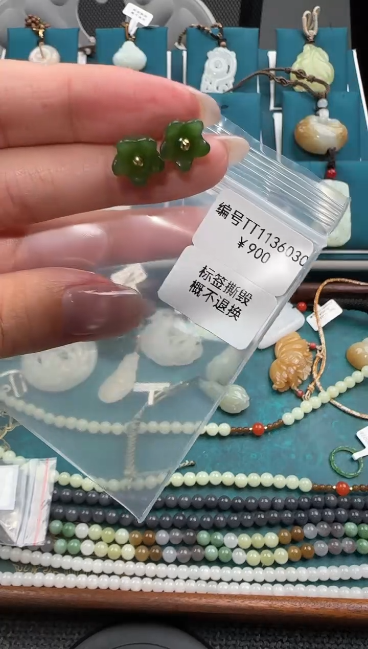 颈饰未镶嵌和田玉耳饰  TT