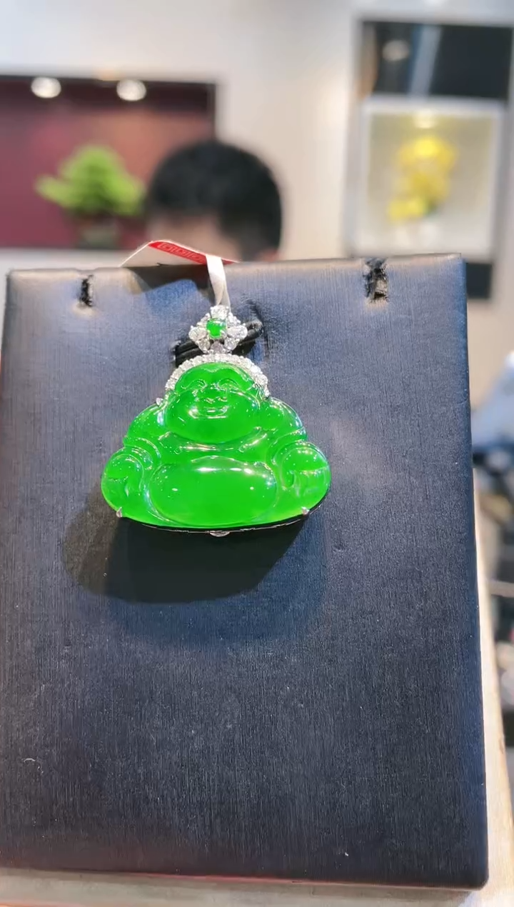 【闪购商品】翡翠颈饰18K金镶嵌A88天然A货翡翠吊坠