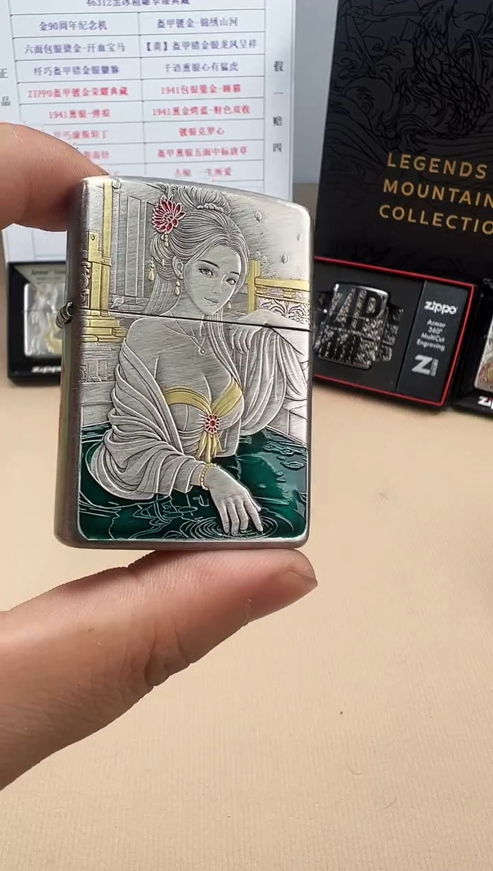 铜贵妃出浴-3D盔甲熏银鎏金珐琅彩