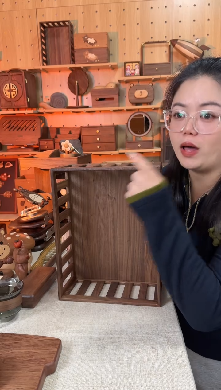 木北美黑胡桃大号栅栏收纳筐