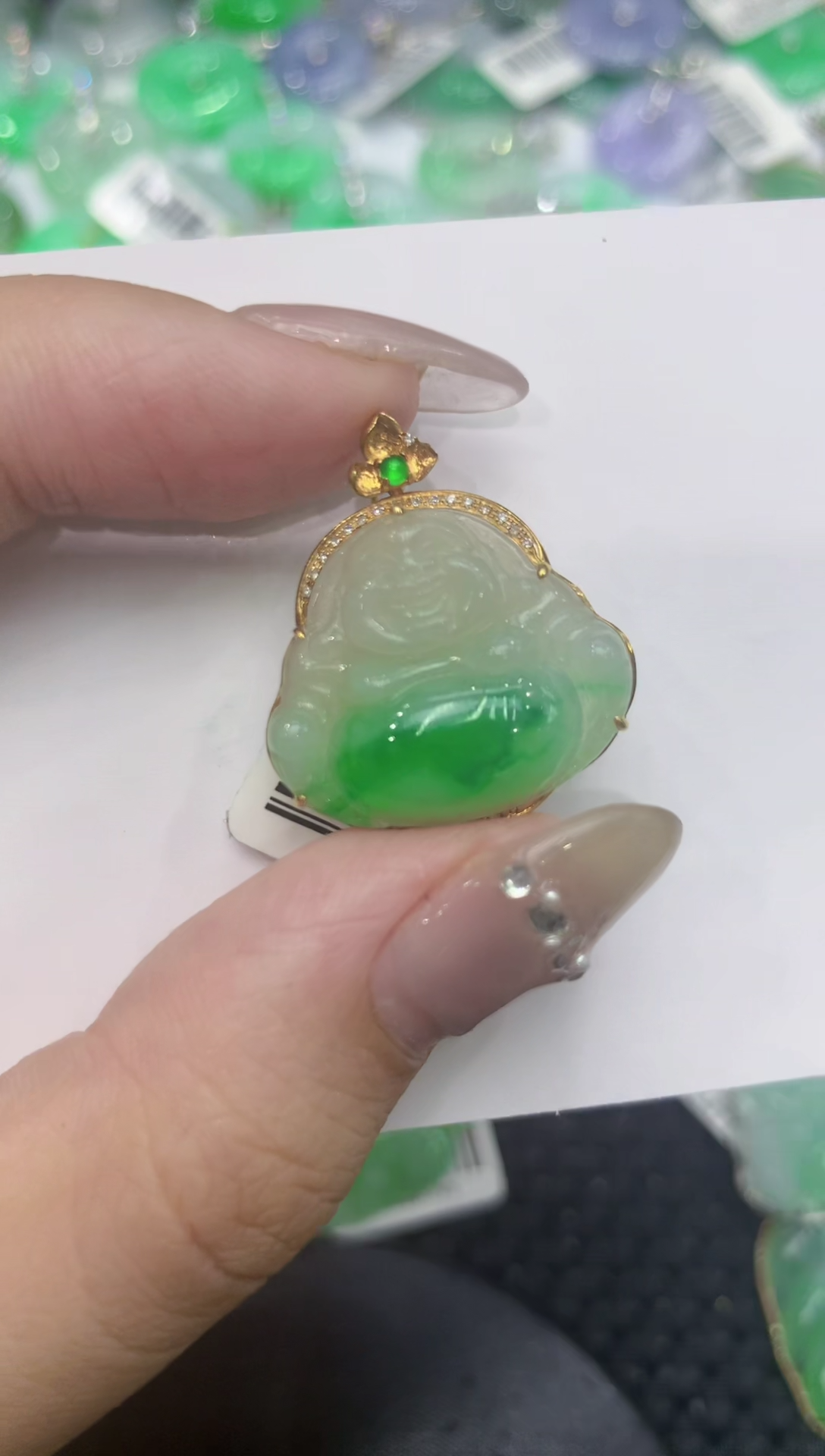 【闪购商品】翡翠颈饰18K金镶嵌222222222