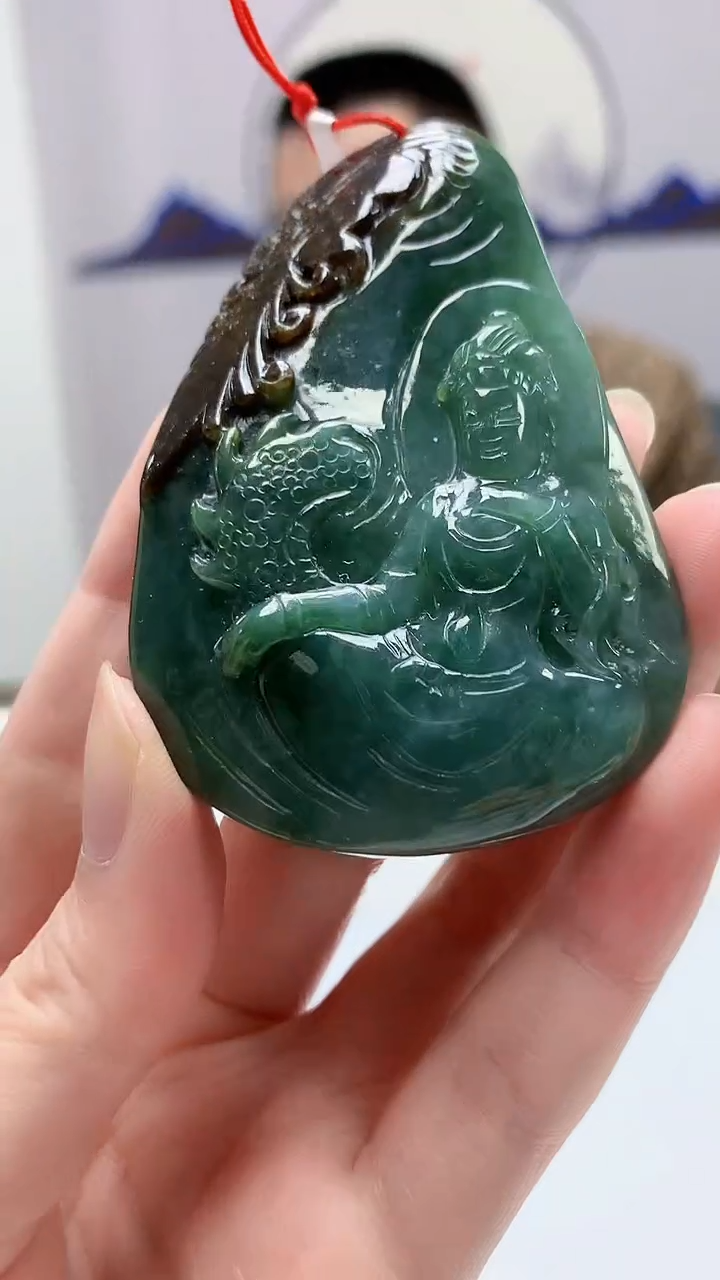 【闪购商品】定制翡翠未镶嵌4812zm-毛货挂件70观音