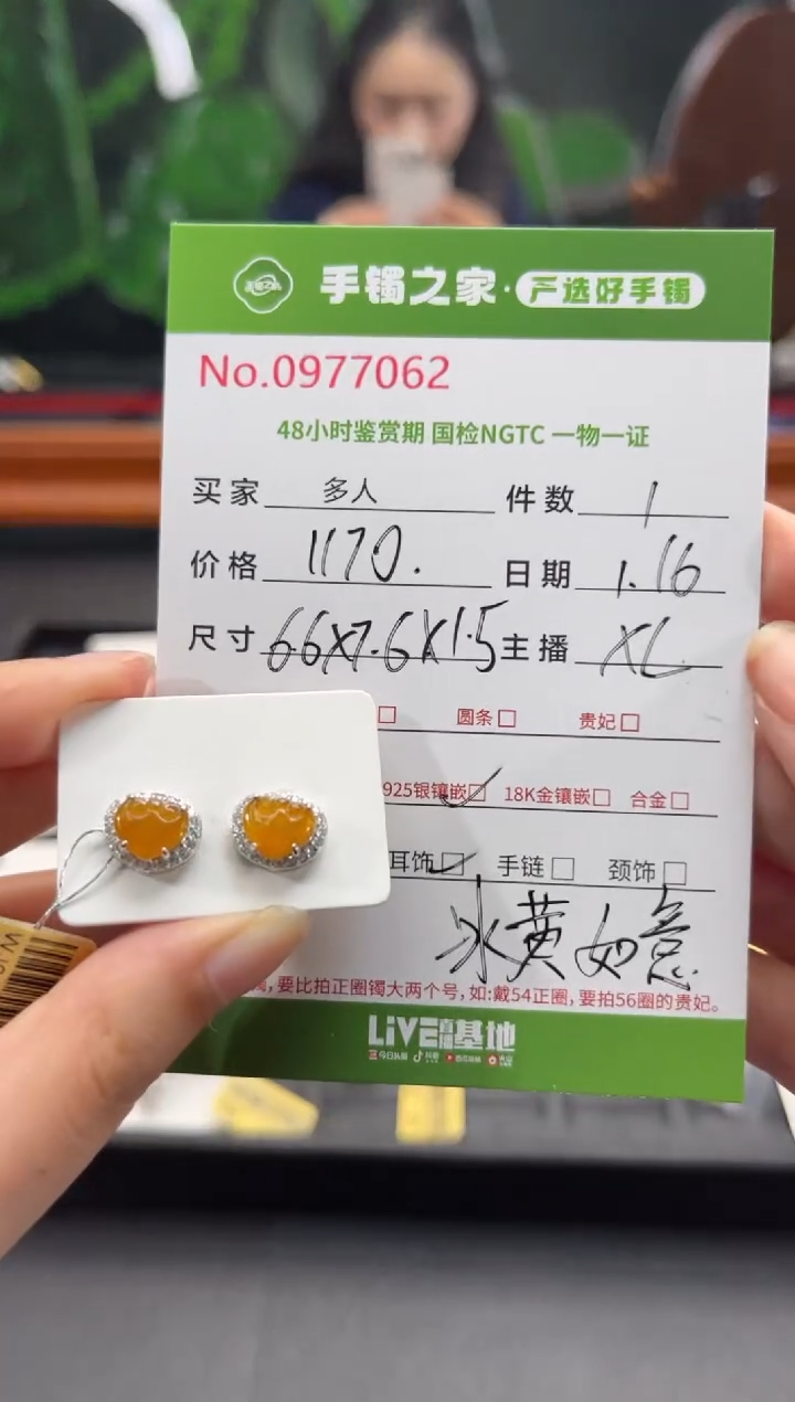 【闪购商品】翡翠耳饰银S925镶嵌多人