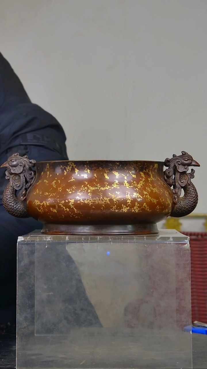 B**o紫铜香炉放漏结缘