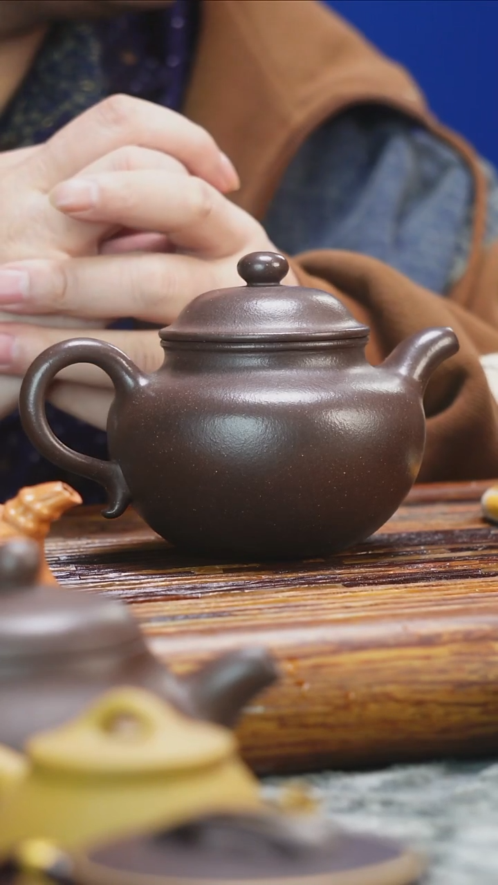 茶壶紫砂老紫泥光塑多球