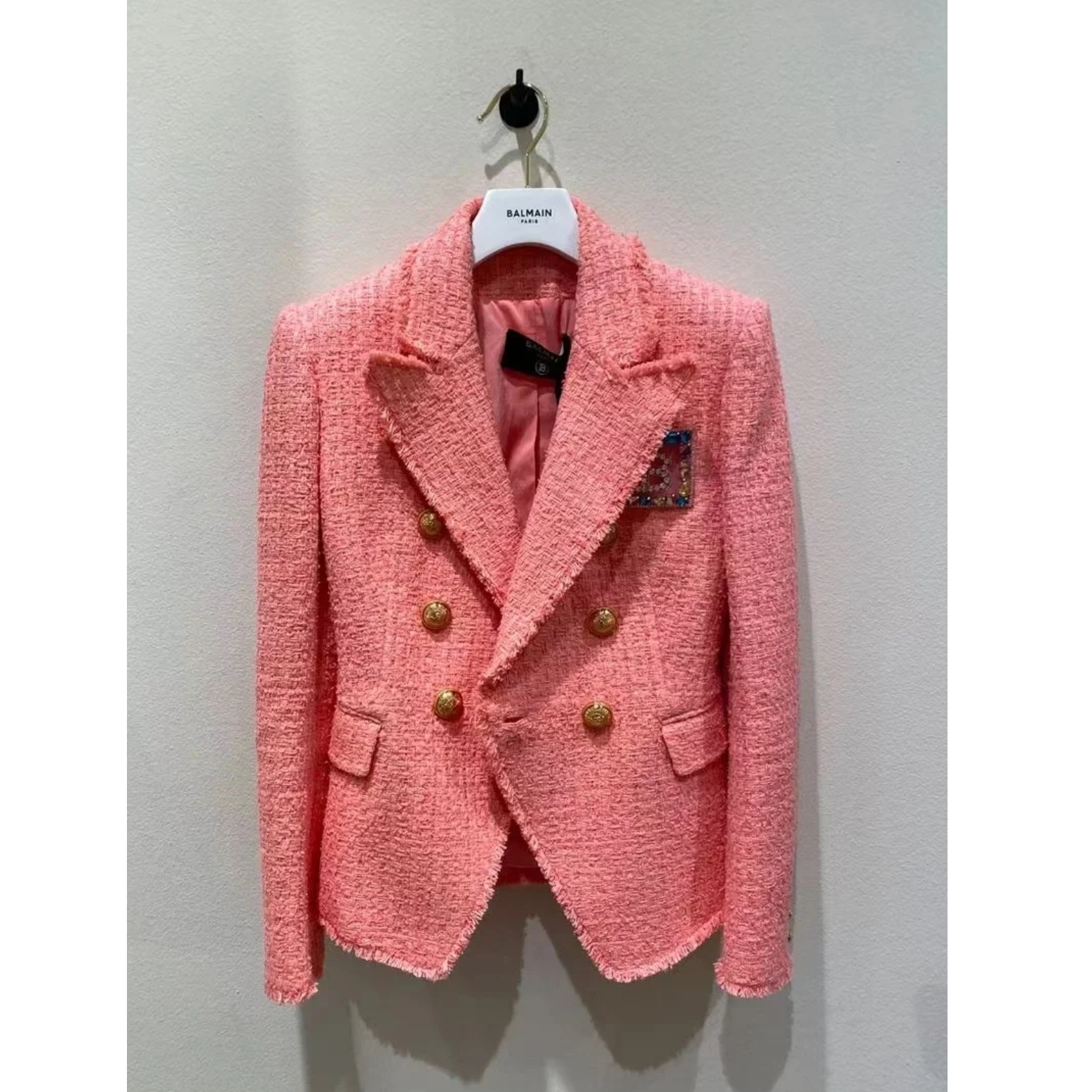 99新 BALMAIN/巴尔曼 双双臻选/vv01538/巴尔曼外套/38码