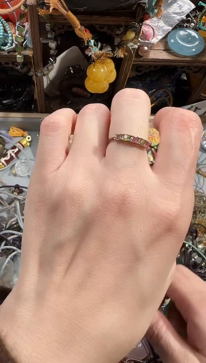 银S925镶嵌戒指碧玺876453125421