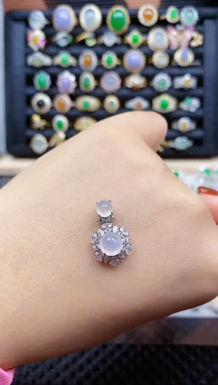 银S925镶嵌戒指翡翠369