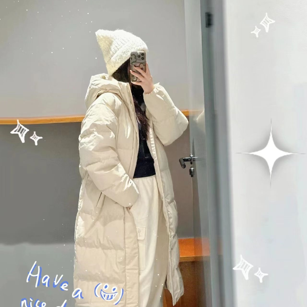 连帽时尚韩版宽松型宽松百搭长款经典时尚大logo长袖44