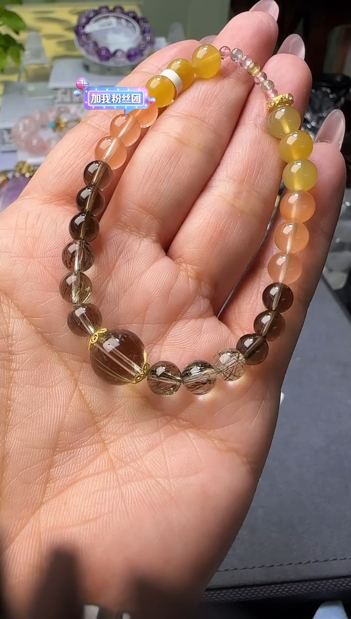 【闪购商品】水晶手串未镶嵌发晶锁金局设计手串 Z24114