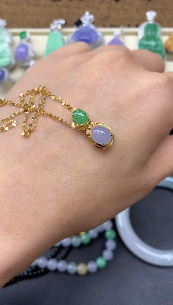 【闪购商品】翡翠颈饰18K金镶嵌366-中国好珍宝