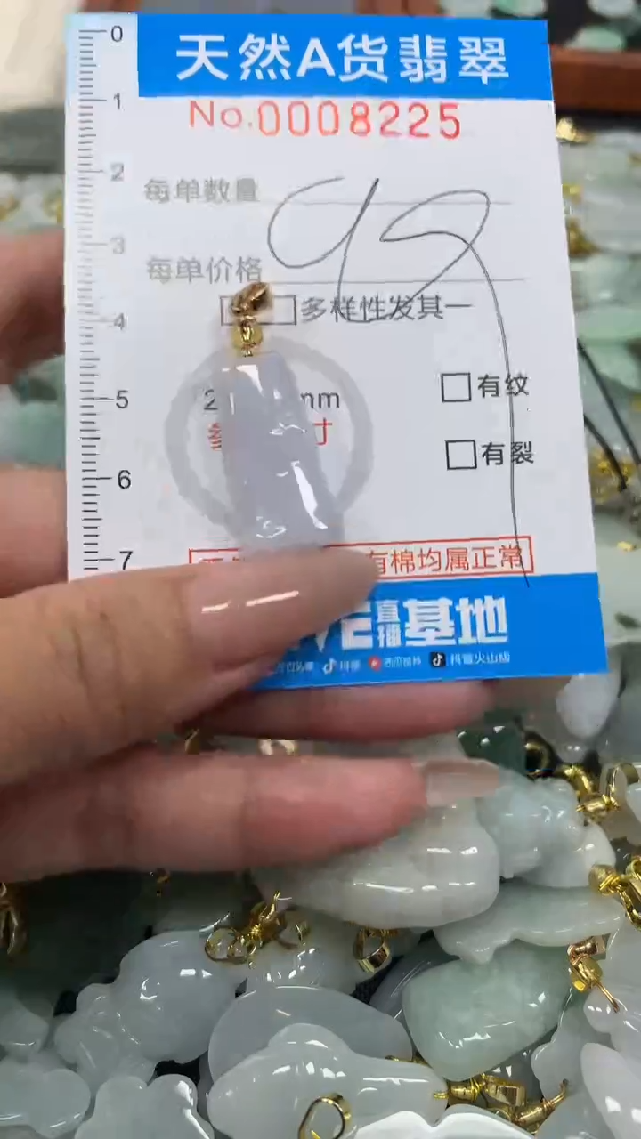 翡翠未镶嵌颈饰净货挂件-8225