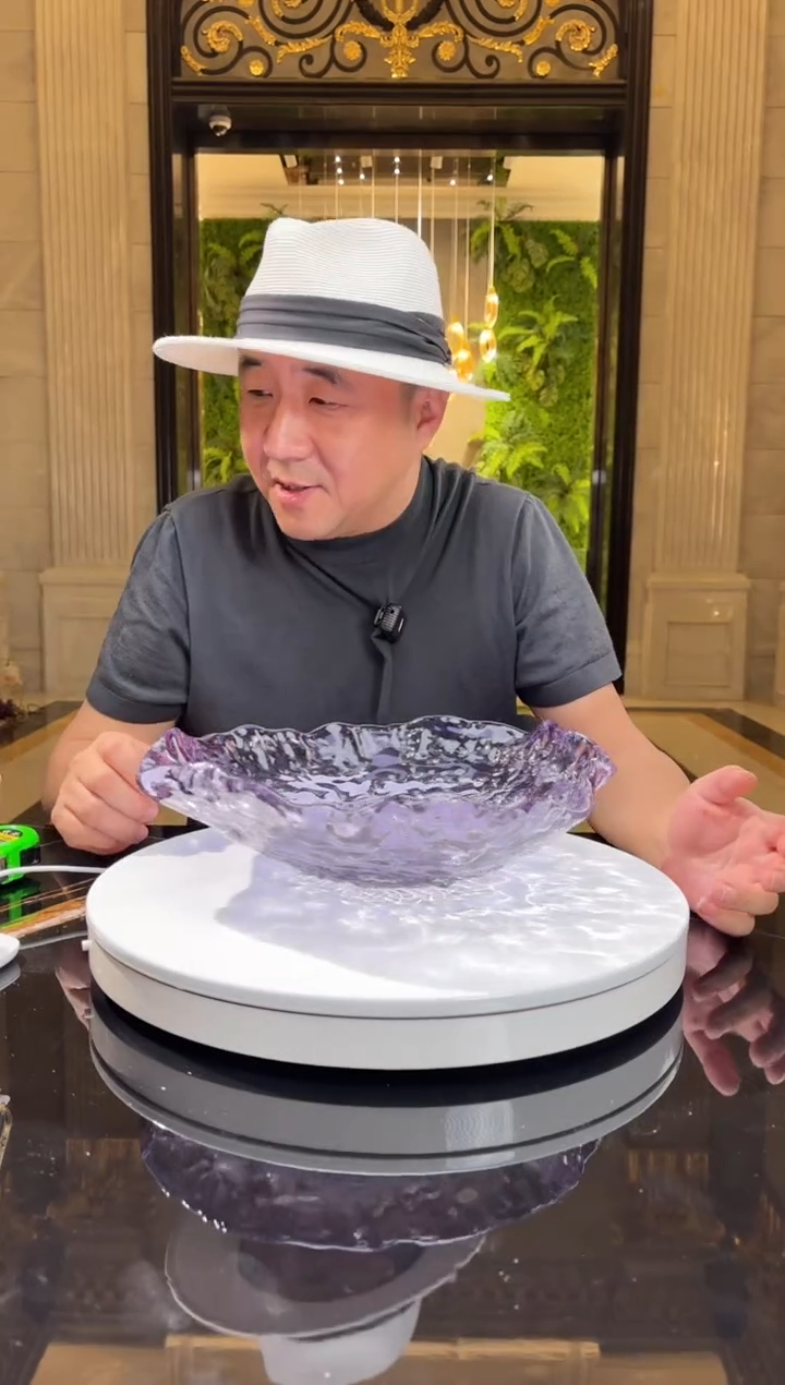 【闪购商品】摆件AJ02004紫色肌理纹果盘