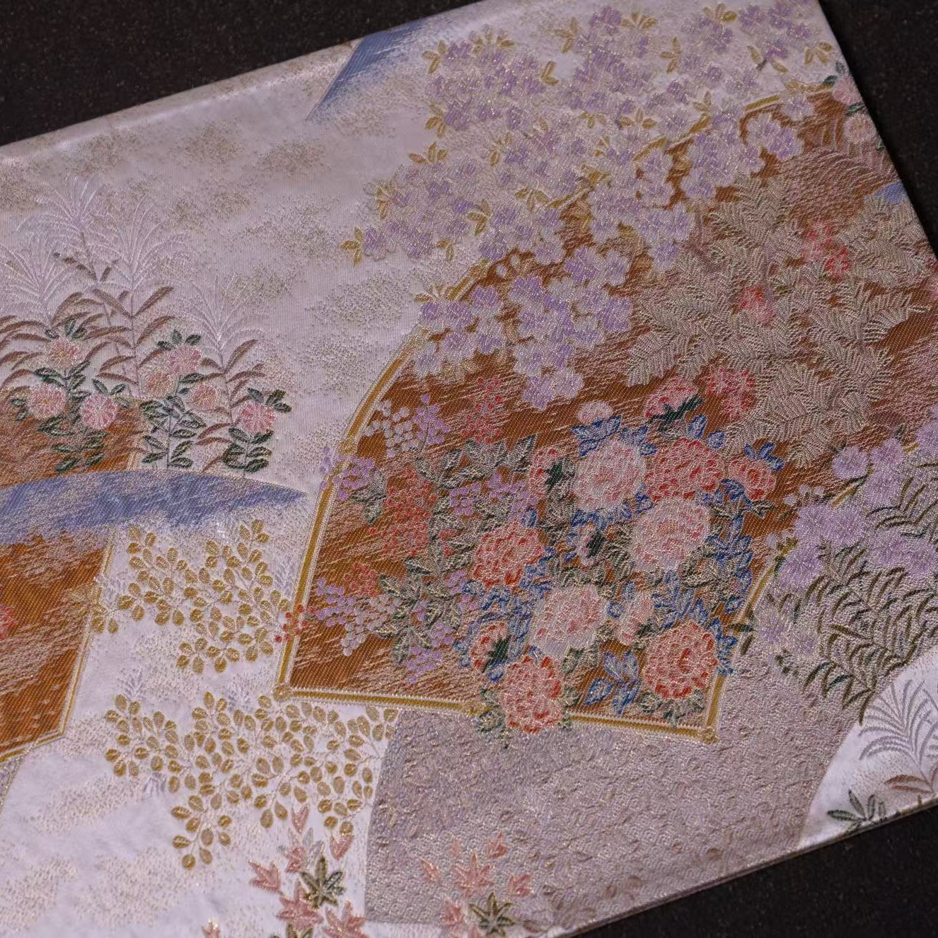 欣蚕居-西阵织茶席-繁花系列-百花扇-原创茶席-干泡席