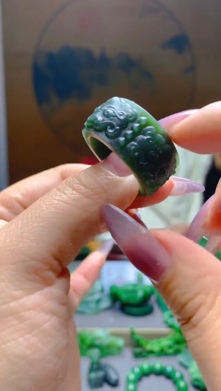 【闪购商品】和田玉（青玉）戒指未镶嵌1