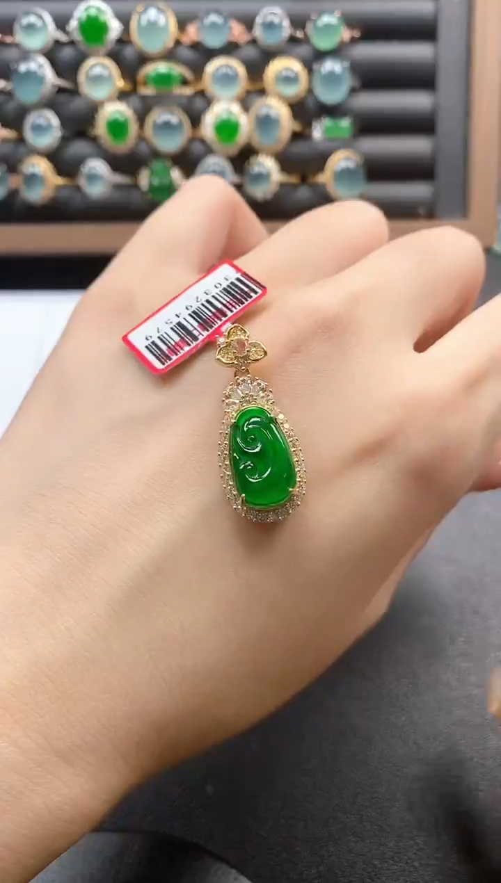 银S925镶嵌戒指翡翠51511