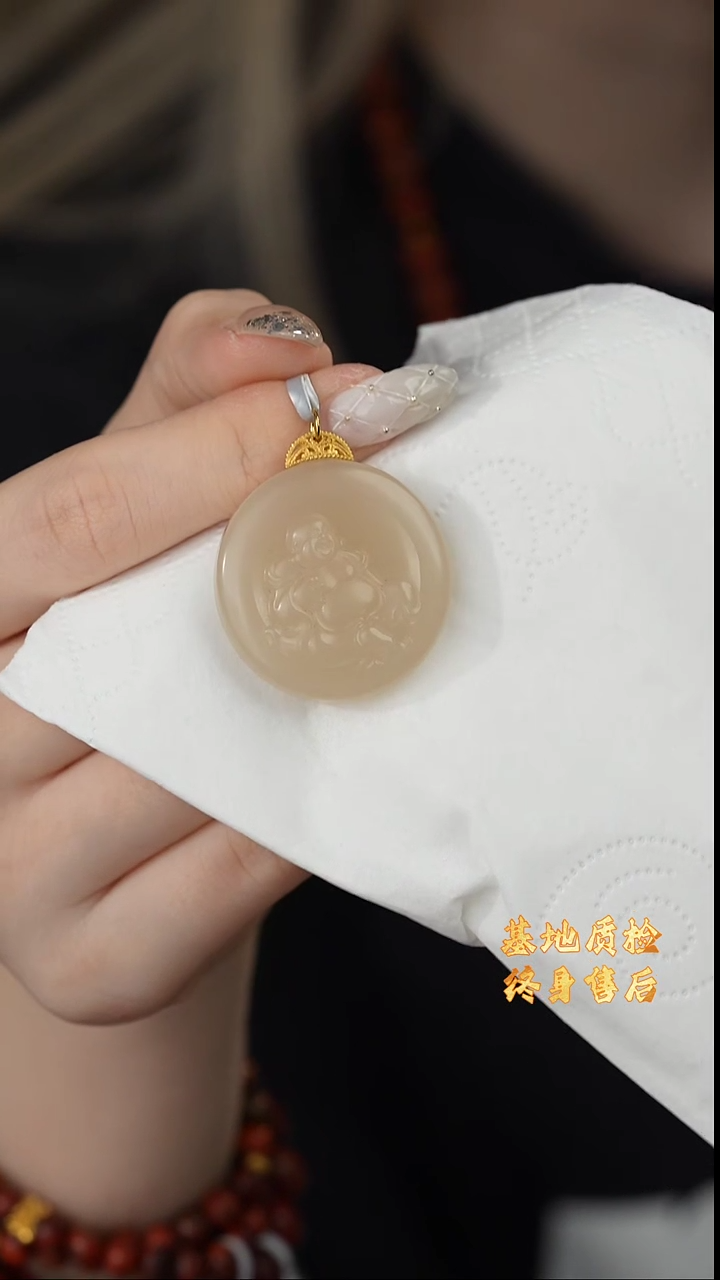 【闪购商品】和田玉吊坠18K金镶嵌Y10（多样性发一件）