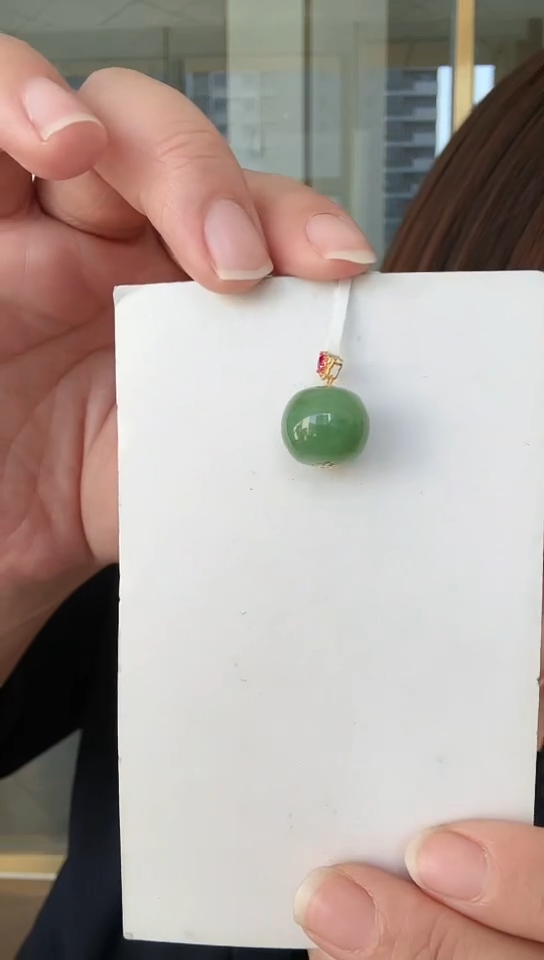 【闪购商品】和田玉吊坠18K金镶嵌吊坠4