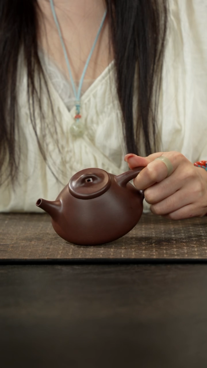 茶壶紫砂老紫泥子冶石瓢170cc